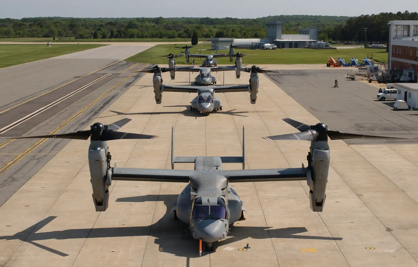 Фото обои аэродром, конвертоплан, U.S. Air Force CV-22 Osprey