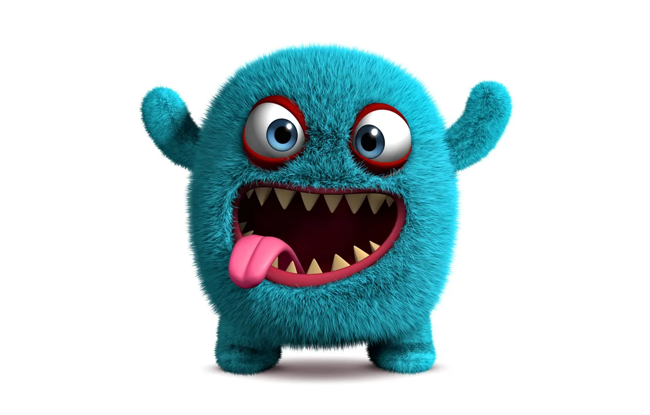 Фото обои monster, face, funny, cute, fluffy