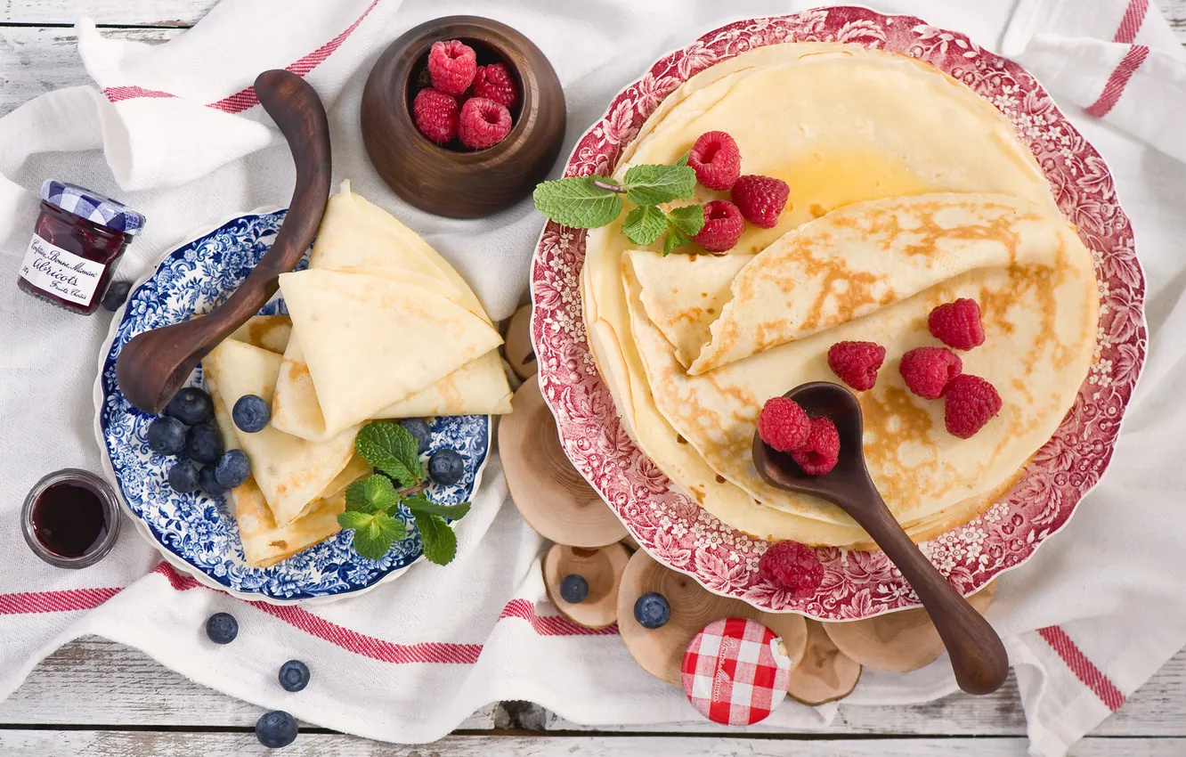 Фото обои еда, фрукты, блины, десерт, pancakes, Anna Verdina