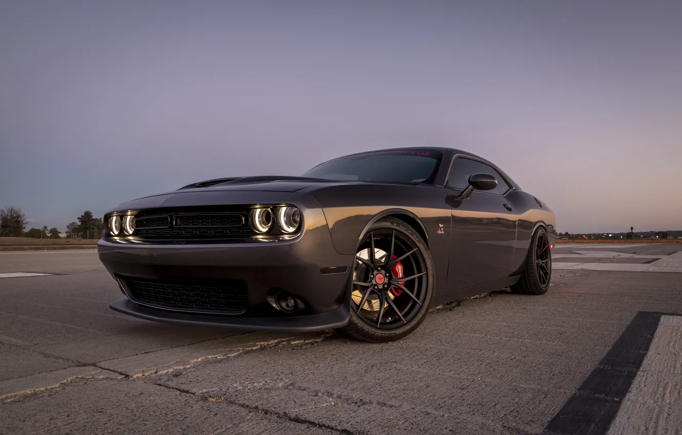 Фото обои Dodge, Challenger, Black, 430, Satin, 20, V-FE