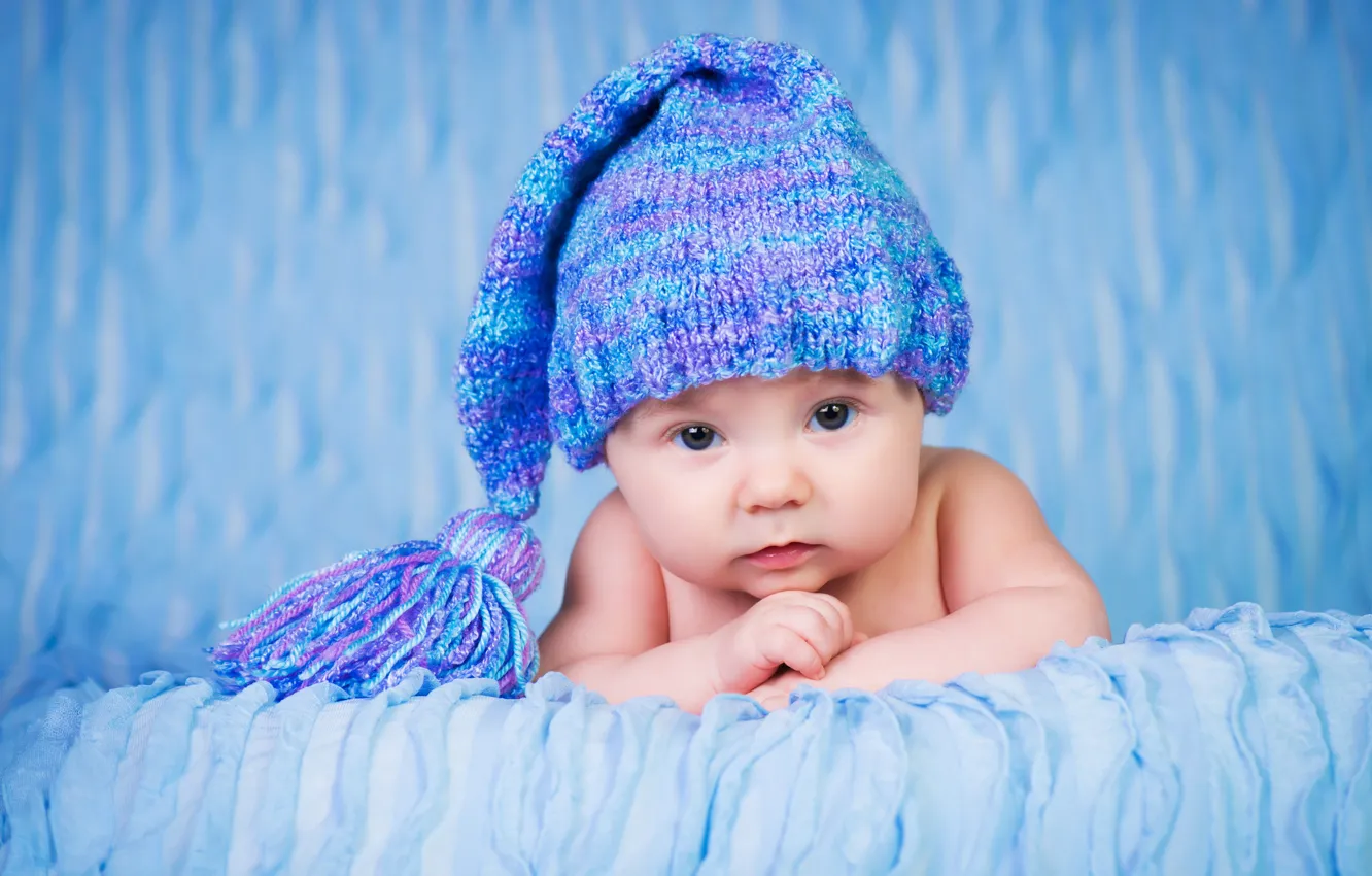 Фото обои взгляд, шапка, ребенок, маленький, hat, winter, младенец, Infants