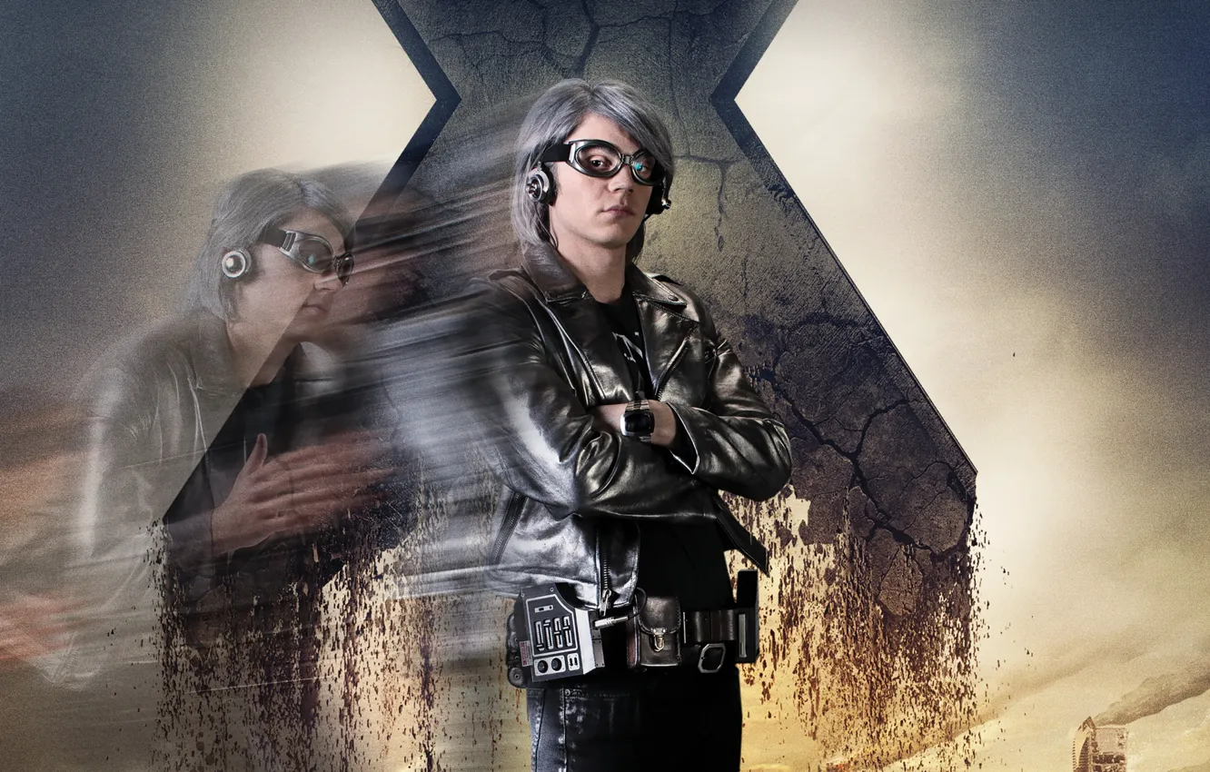 Фото обои X-Men:Days of Future Past, Люди Икс:Дни минувшего будущего, Evan Peters, Quicksilver, Ртуть