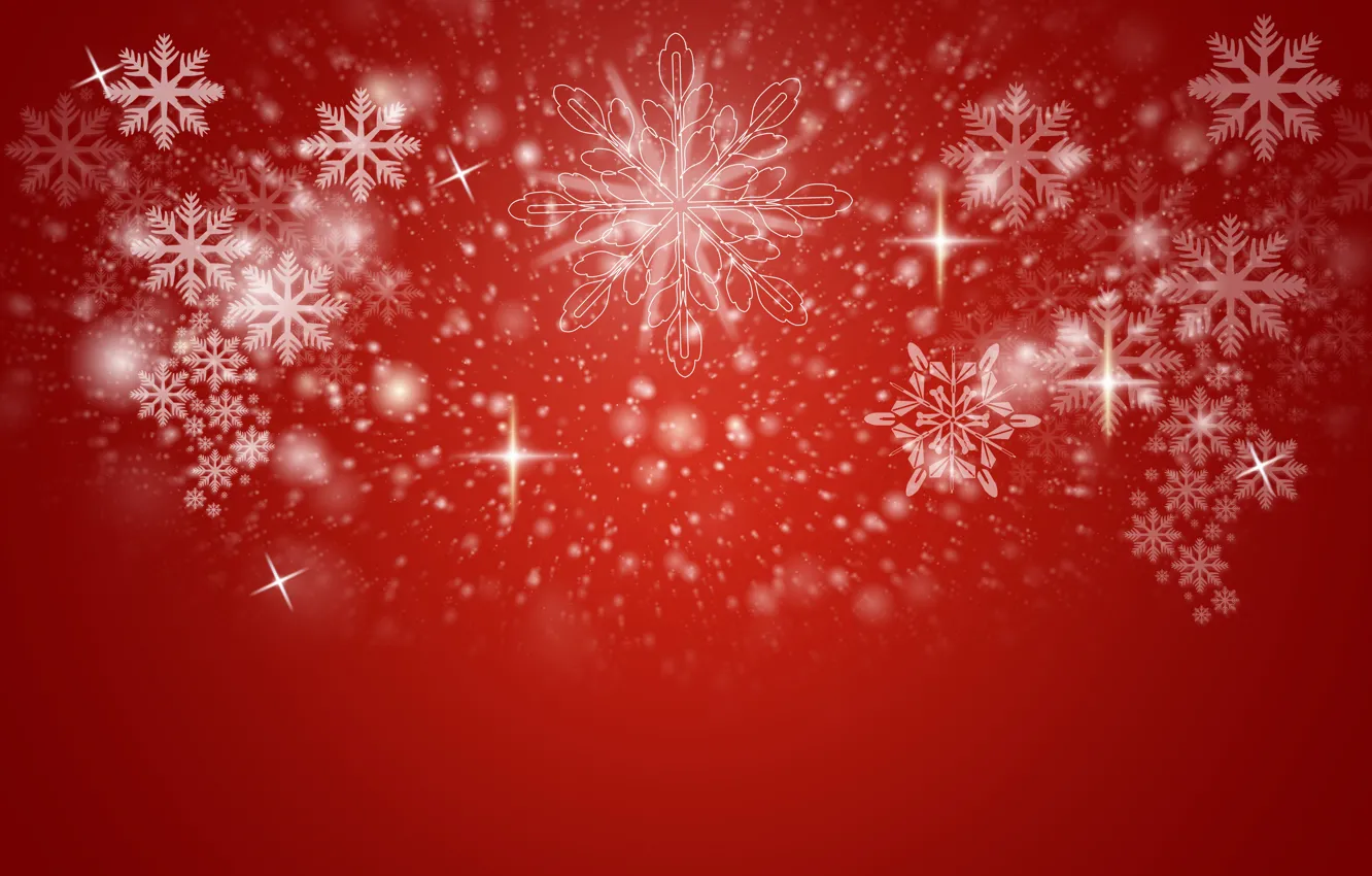Фото обои снежинки, фон, Новый Год, Рождество, звёздочки