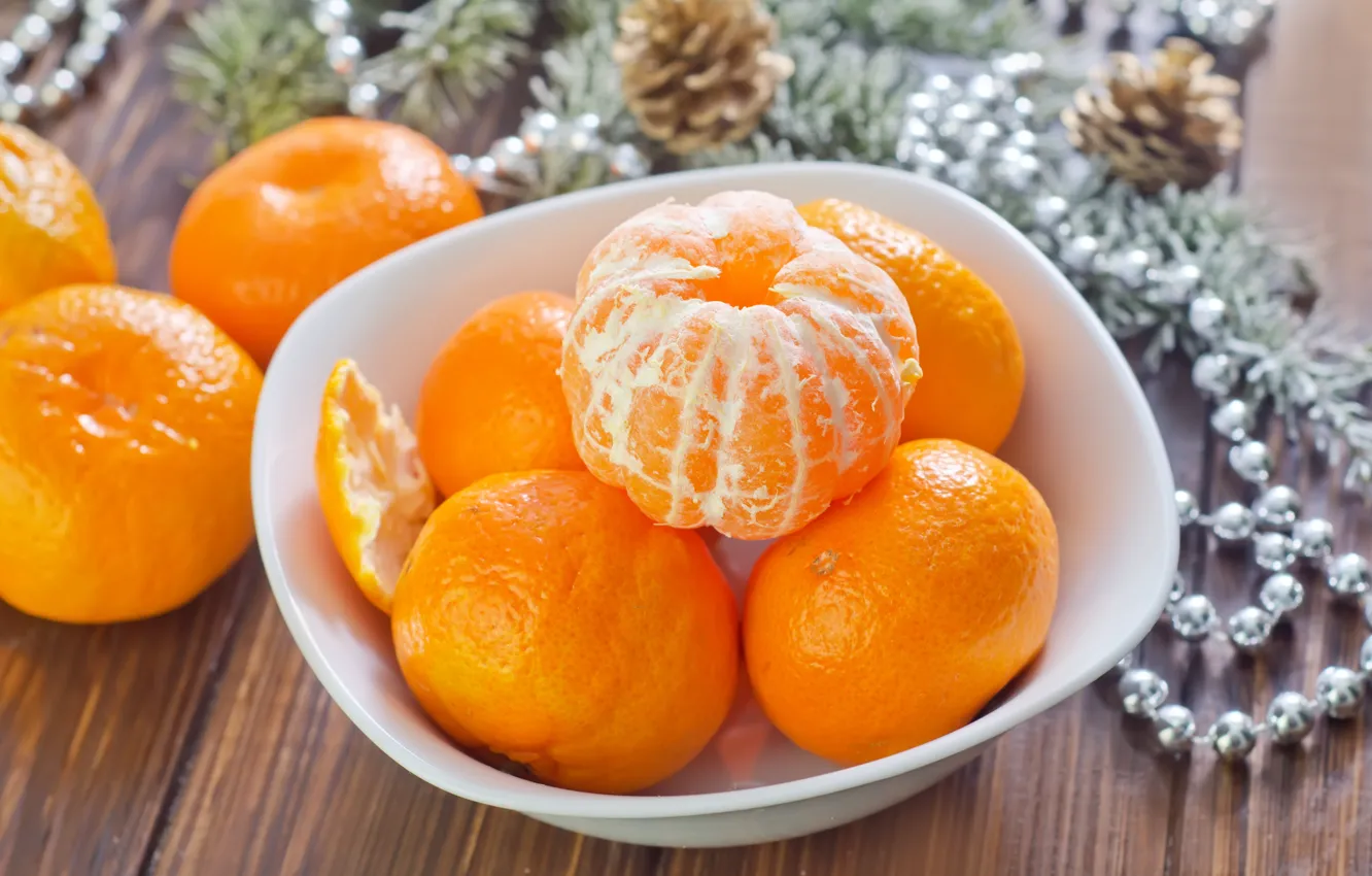 Фото обои зима, фрукты, оранжевые, цитрусы, праздники, кожура, мандарины