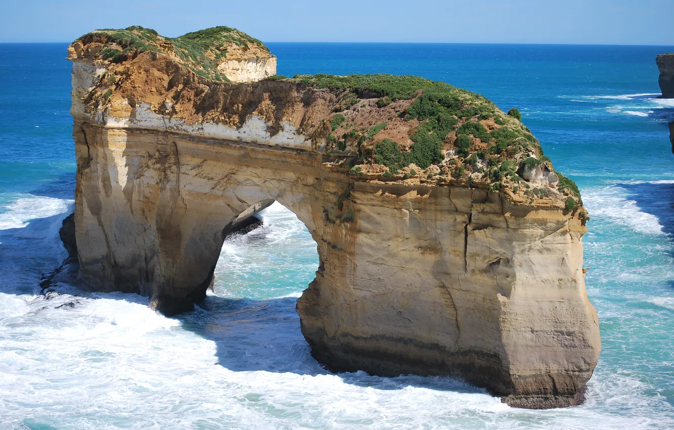Фото обои море, небо, скала, арка, австралия