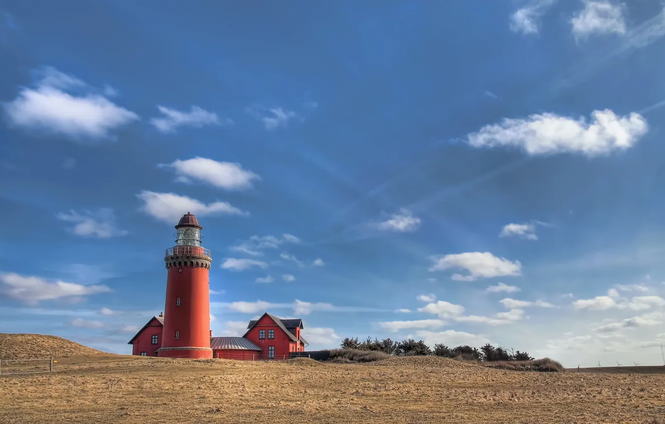 Фото обои Denmark, Midtjylland, Bovbjerg Lighthouse, Ferring