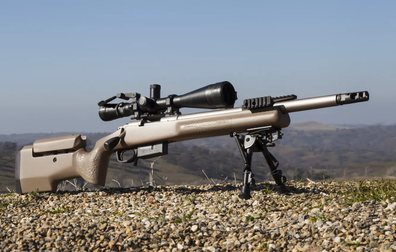 Фото обои оружие, оптика, гравий, винтовка, снайперская, сошка, Remington 700