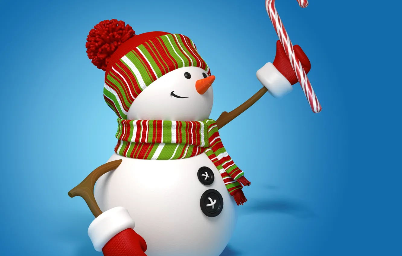 Фото обои снеговик, christmas, new year, cute, snowman