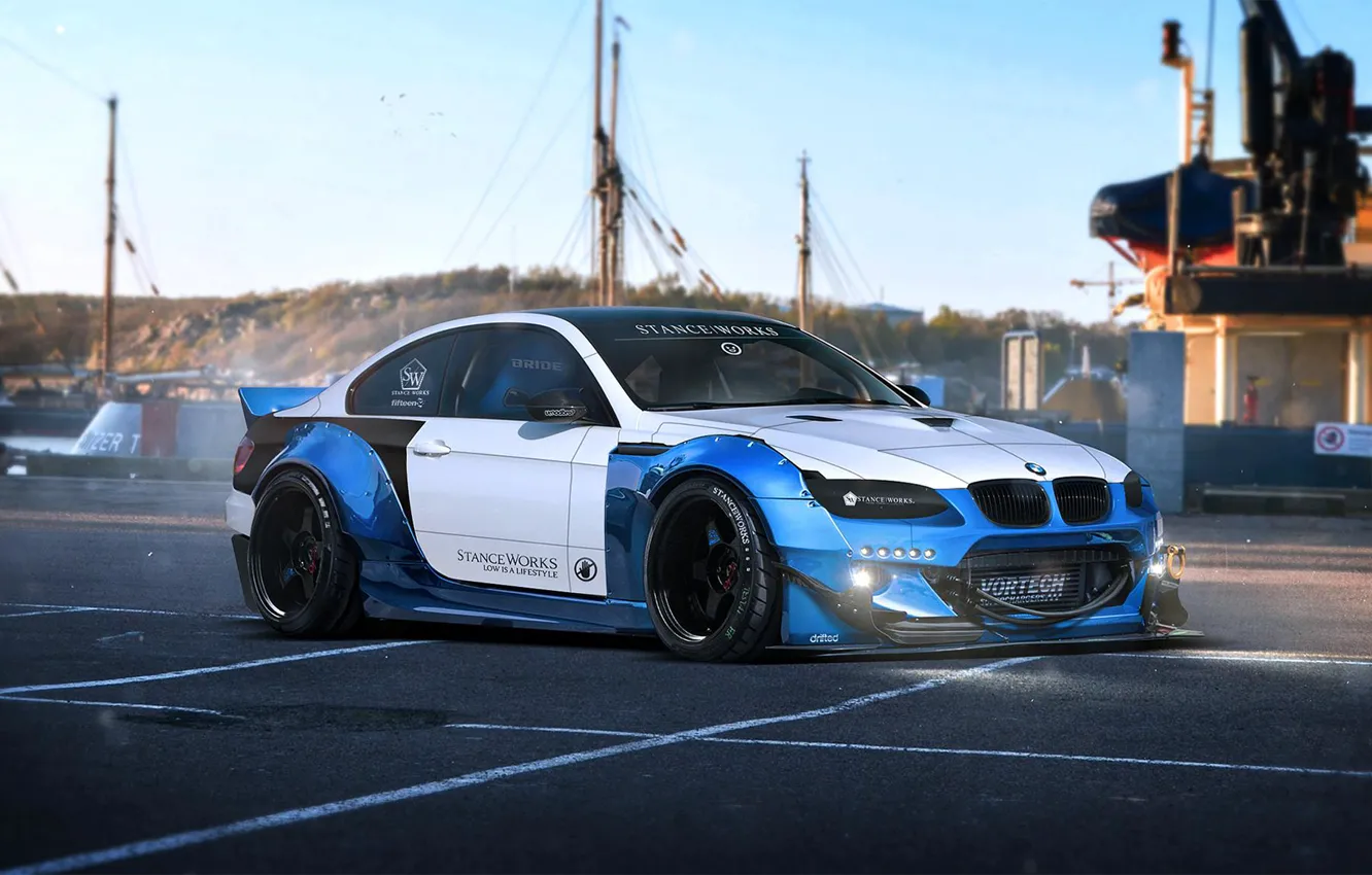 Фото обои BMW, E92, Rendering, Stanceworks, by Khyzyl Saleem, RB Kit