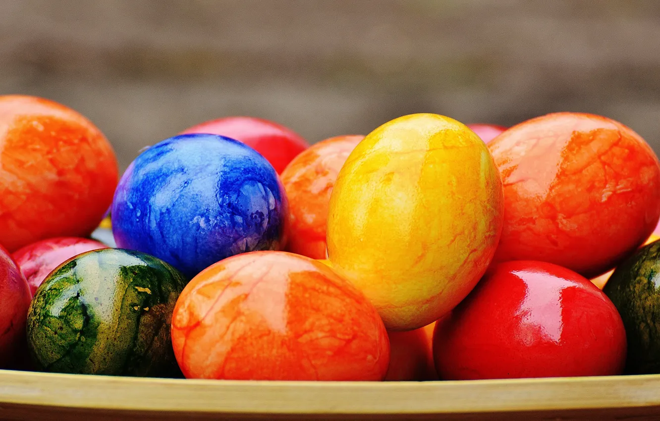 Фото обои colorful, Пасха, rainbow, Easter, eggs, decoration, Happy, яйца крашеные