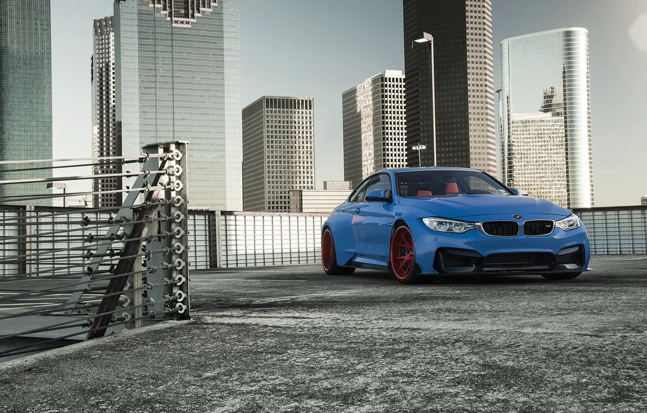 Фото обои BMW, Blue, Front, Vorsteiner, Sun, Widebody, Photoshoot, GTRS4