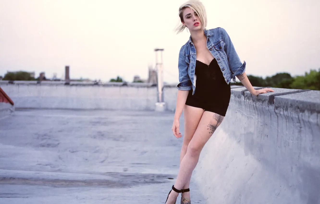 Фото обои girl, woman, model, tattoo, blonde, tattoos, female, Alysha Nett