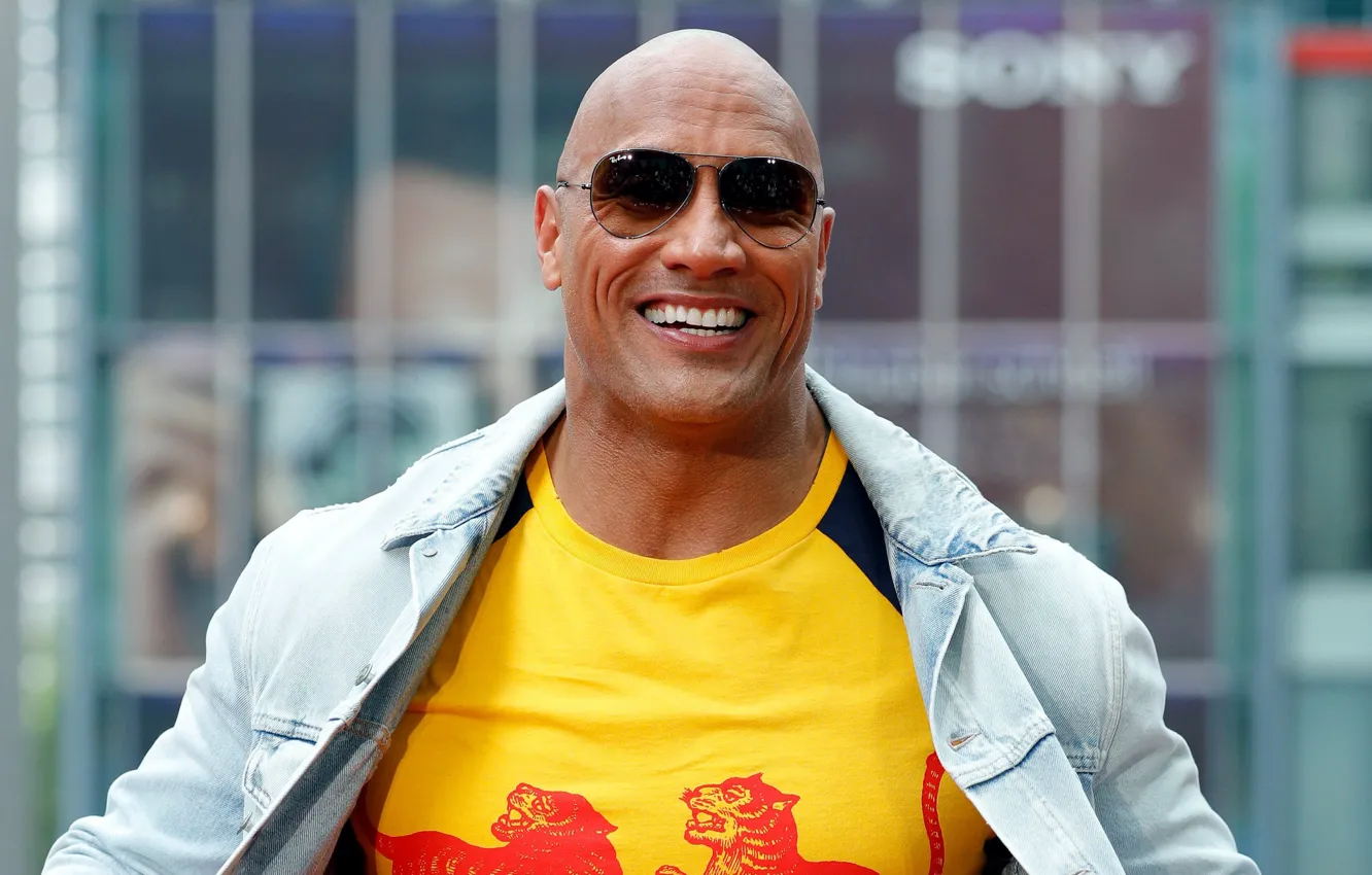 Фото обои улыбка, очки, актёр, Dwayne Johnson