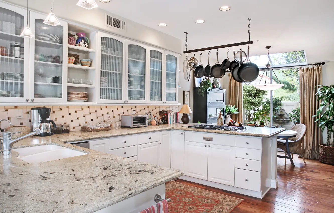 Фото обои мебель, кухня, посуда, шкаф, design, interior, kitchen