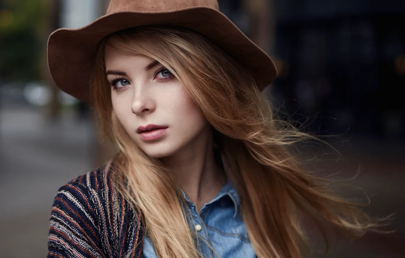 Фото обои взгляд, портрет, длинные волосы, eyes, pretty, lips, Maxim Guselnikov, Irina Popova