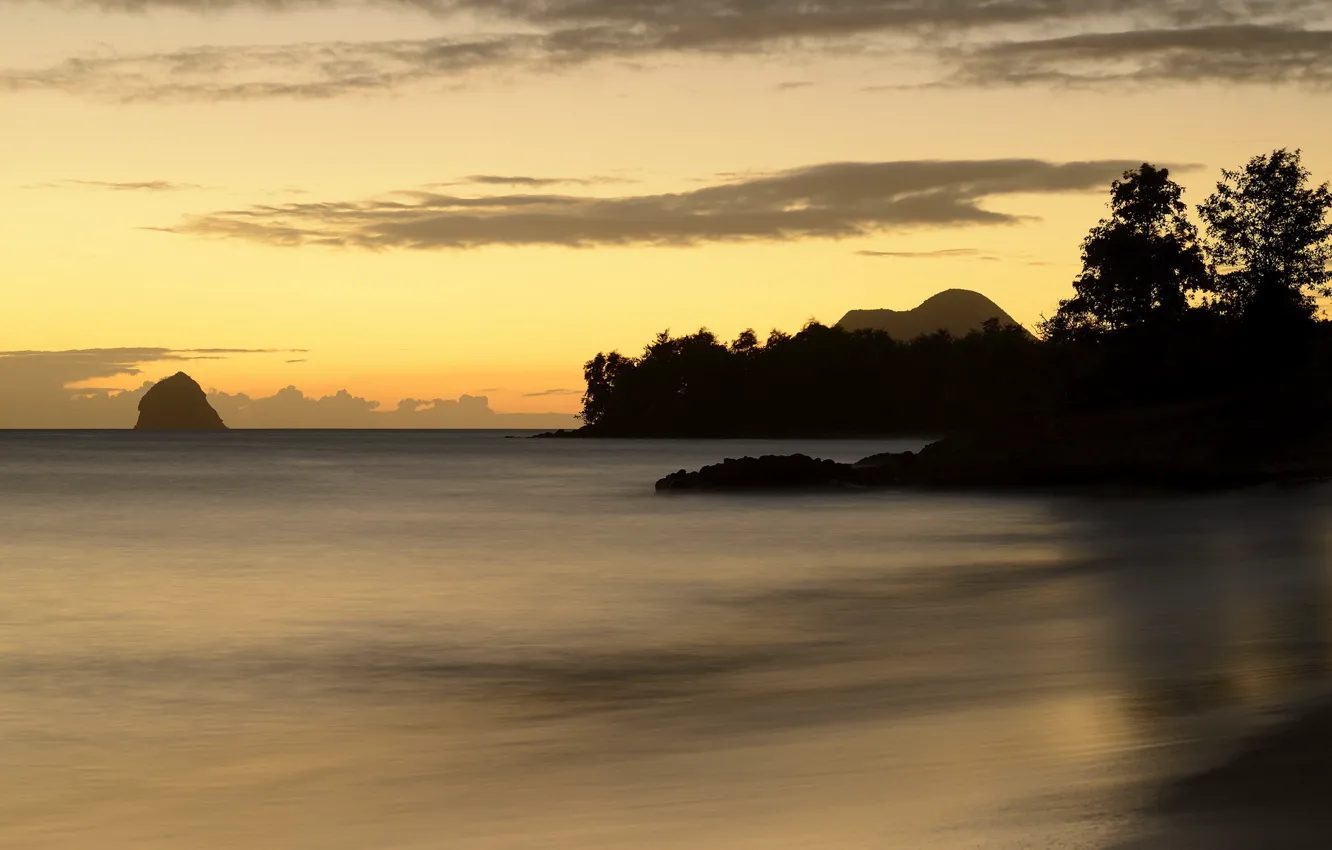 Фото обои море, пейзаж, закат, Martinique, Ste.-Luce, Marin