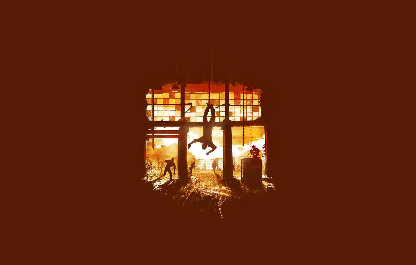 Фото обои игра, минимализм, зомби, game, zombies, minimalism, красный фон, red background