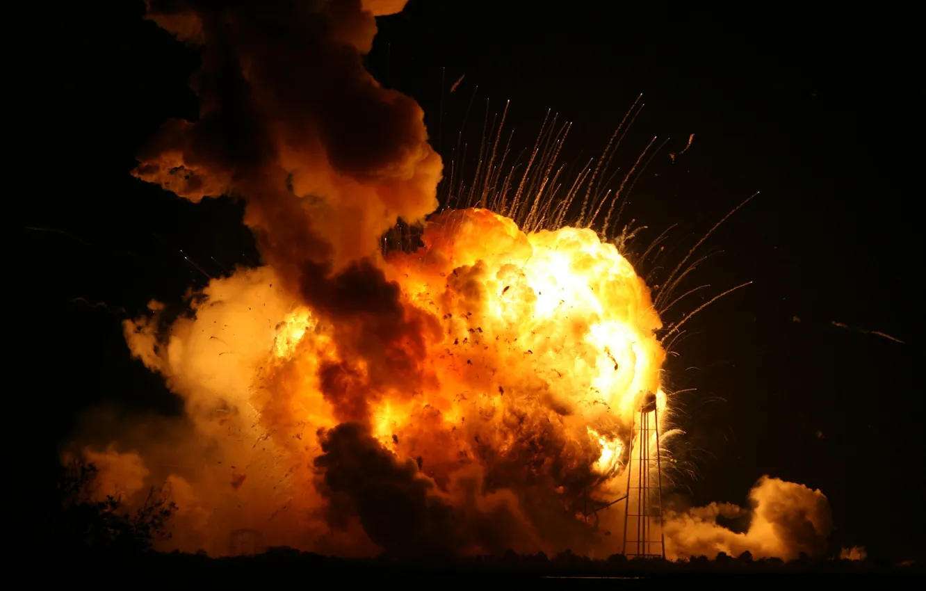 Фото обои авария, пламя, катастрофа, Ракета, взлет, вызрыв