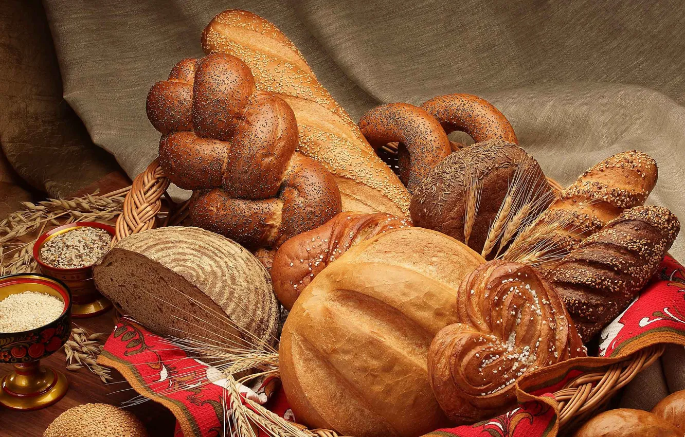 Фото обои хлеб, выпечка, булка, батон, витушка