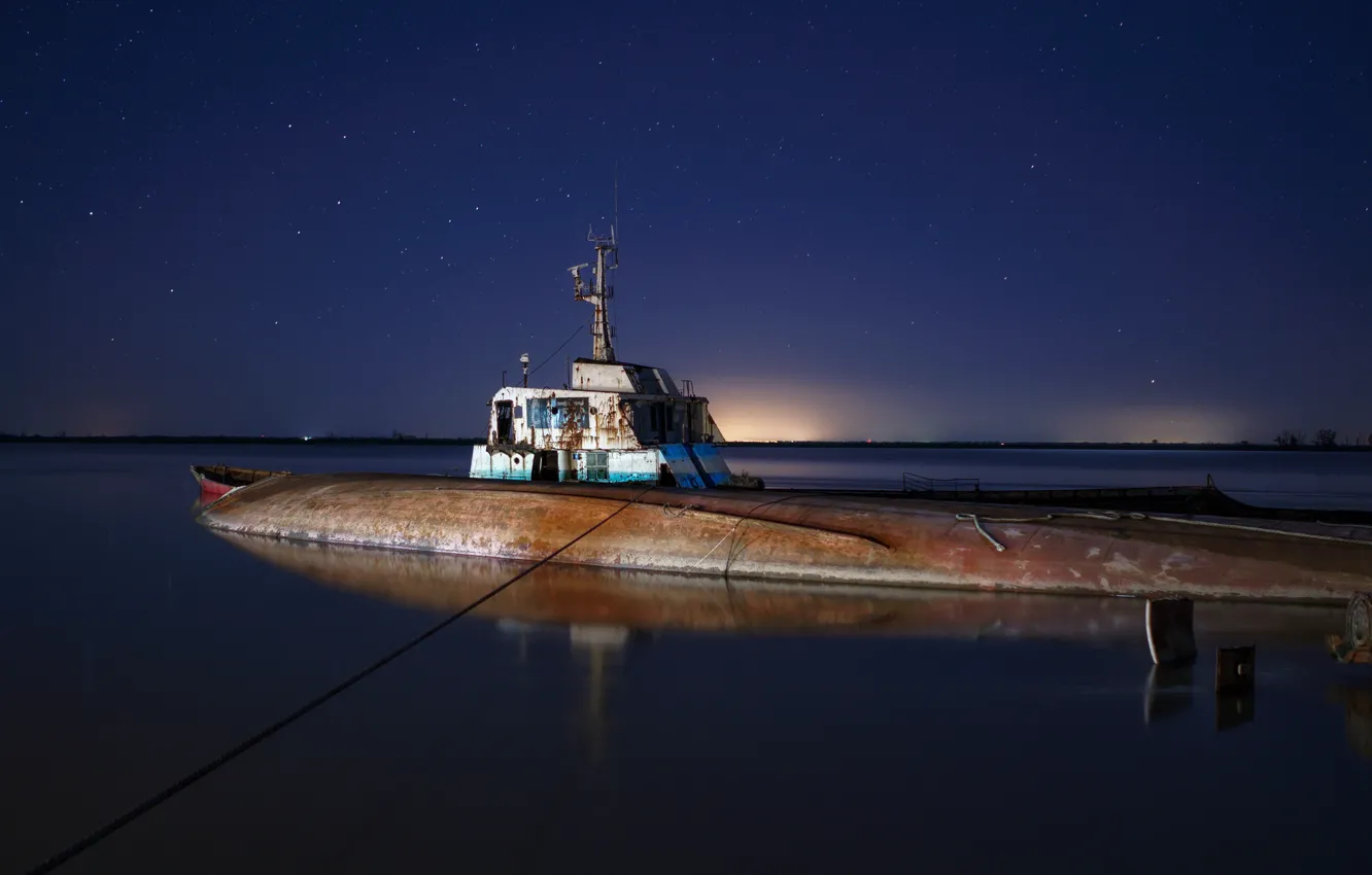 Фото обои ночь, причал, lost submarine