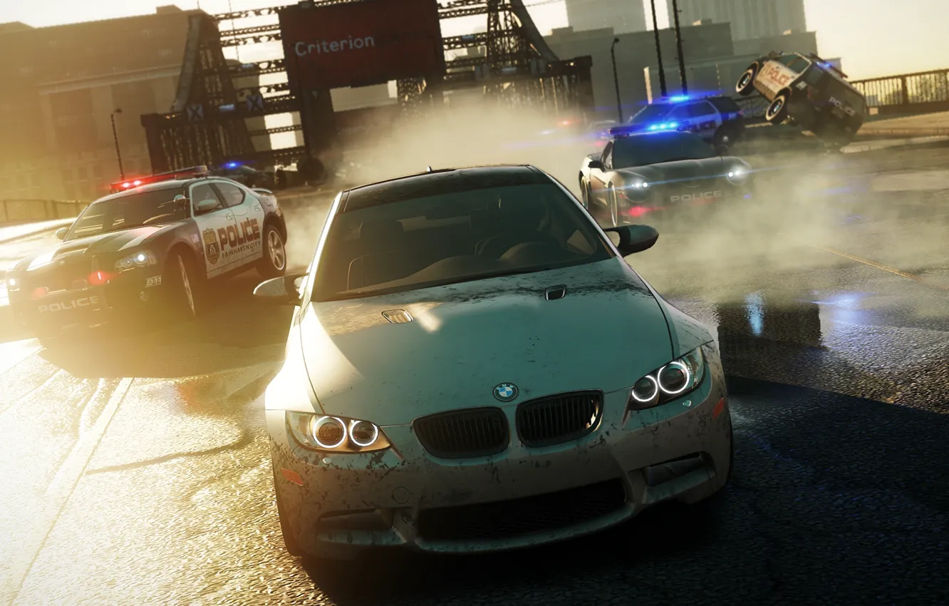Фото обои дорога, полиция, BMW, NFS Most Wanted 2012