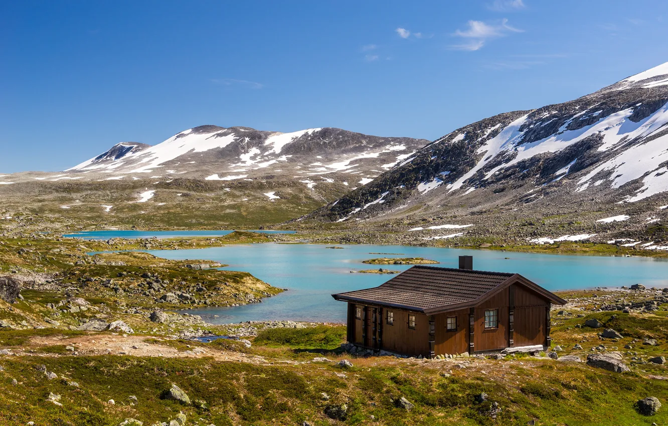 Фото обои пейзаж, Норвегия, домик, Norway