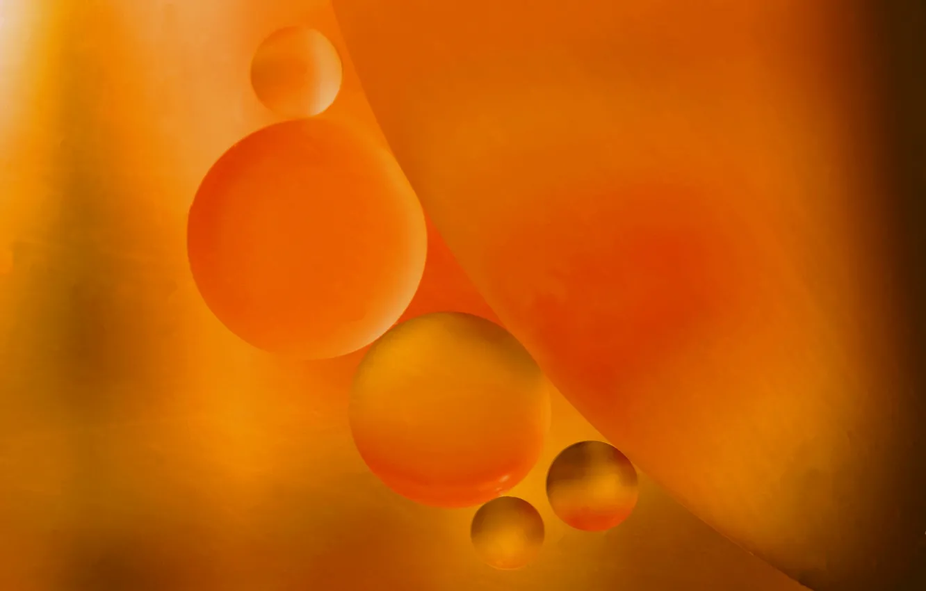 Фото обои вода, шарики, пузырьки, масло, воздух