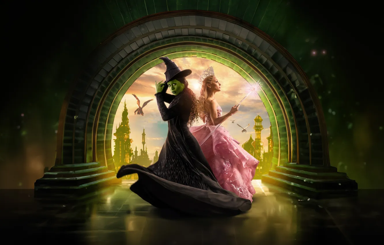 Фото обои девушка, сказка, окно, арка, ведьма, принцесса, Wicked Part One