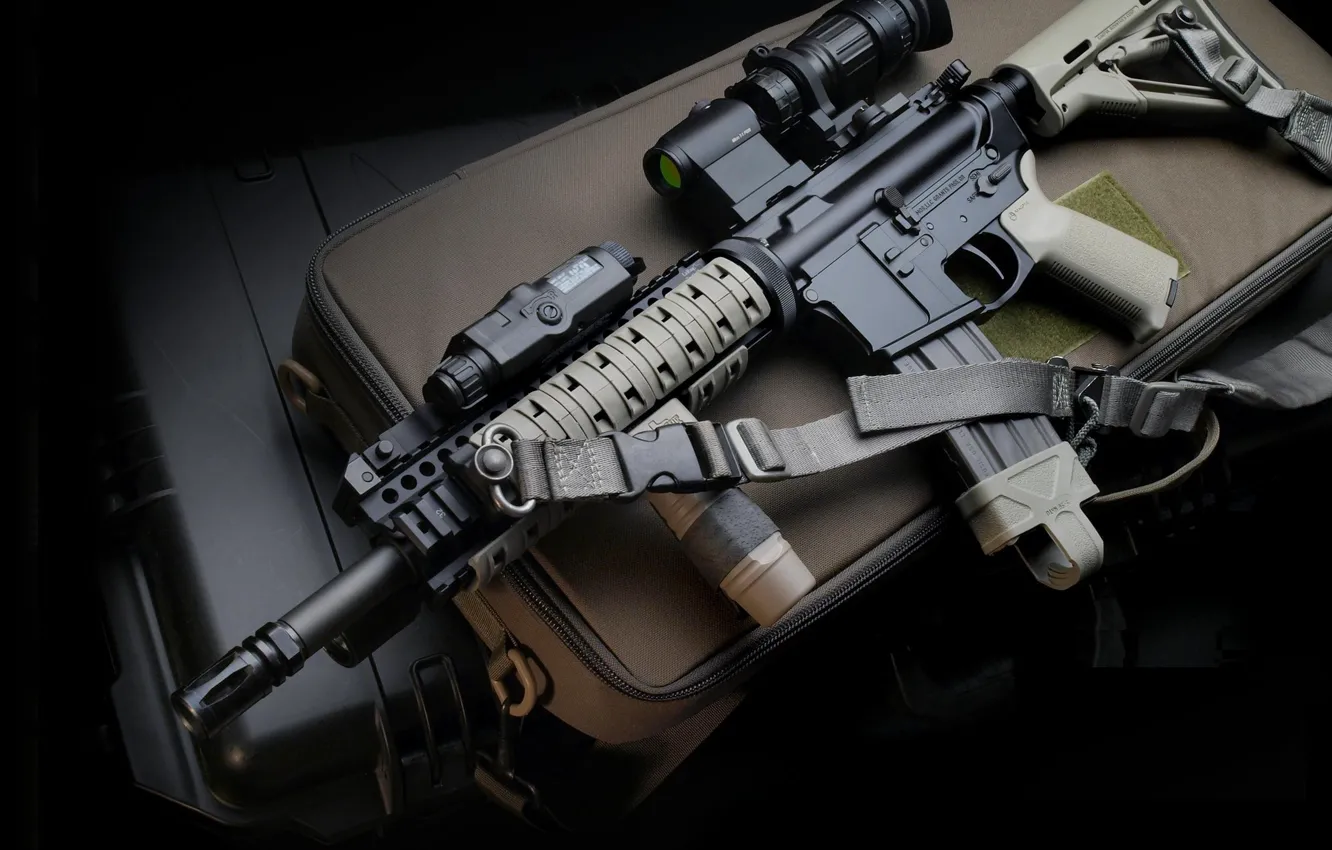 Фото обои gun, weapon, assault rifle, LaRue, M4 Carbin, LaRue M4