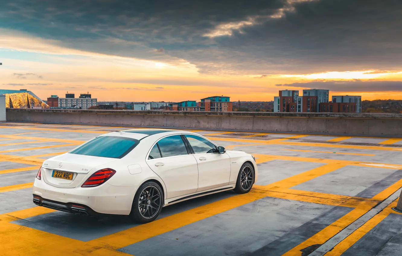 Фото обои Mercedes-Benz, седан, вид сзади, AMG, S-Class, S63, 2017