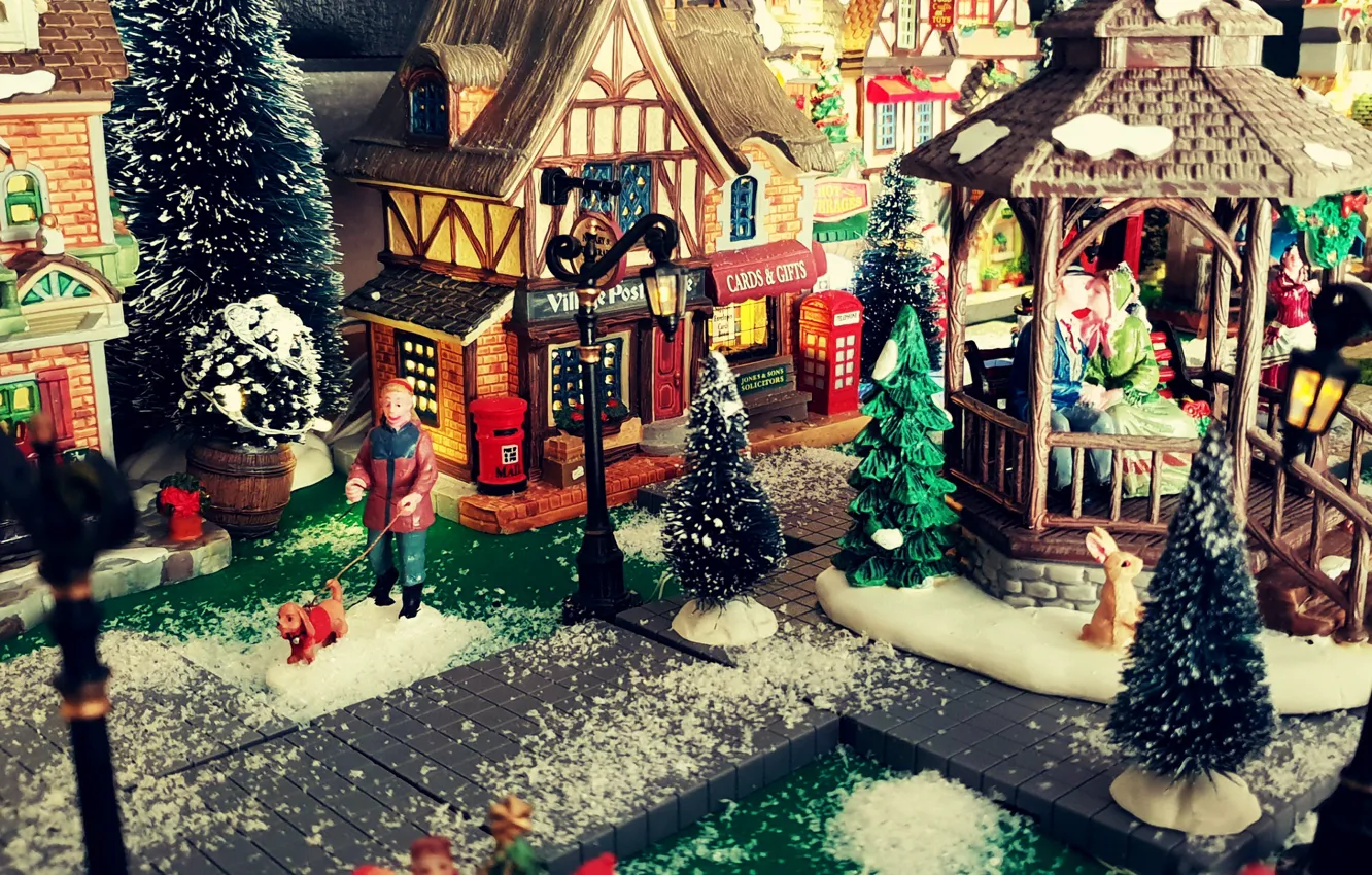 Фото обои Christmas, Holiday, Village