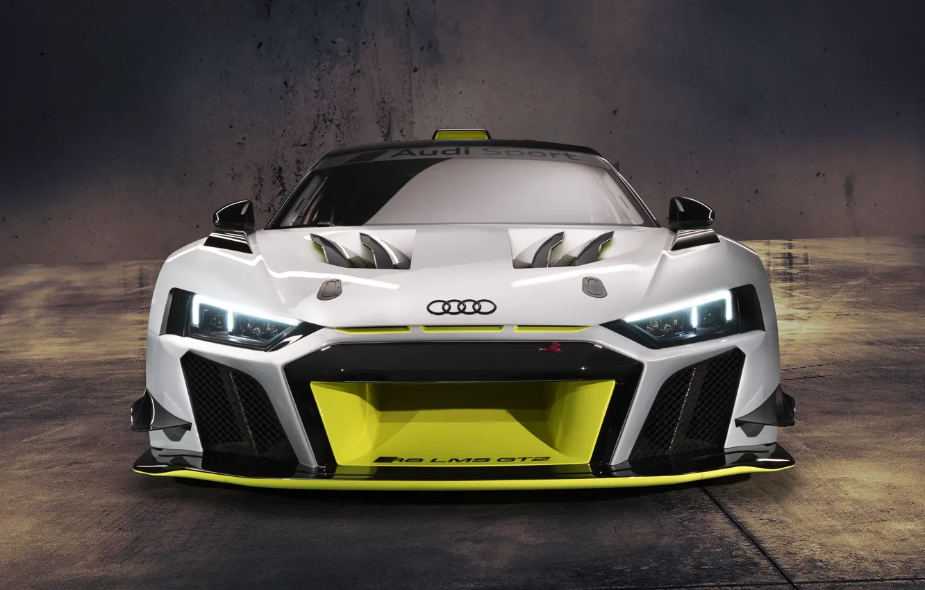 Фото обои Audi, фары, спорткар, Audi R8, GT2, LMS