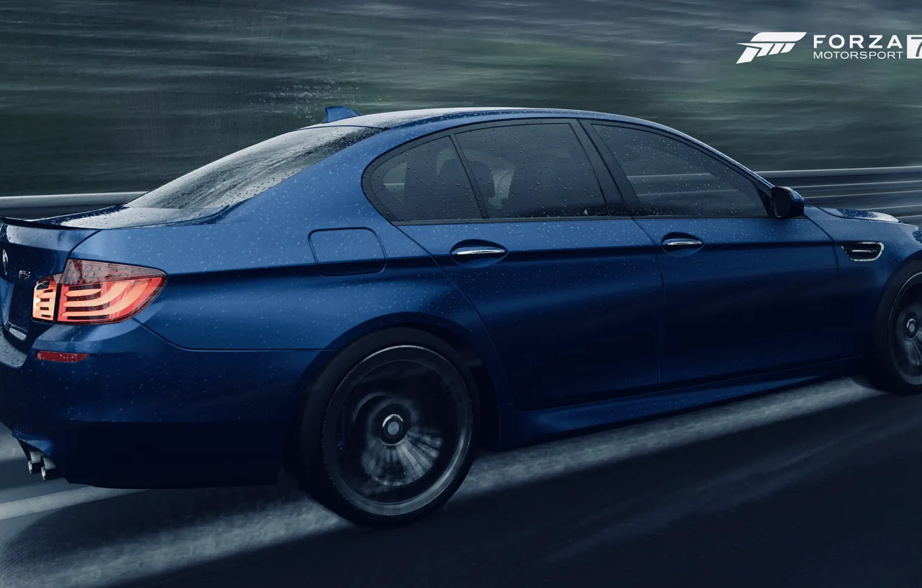 Фото обои HDR, BMW, Speed, Rain, Game, F10, 5er, FM7