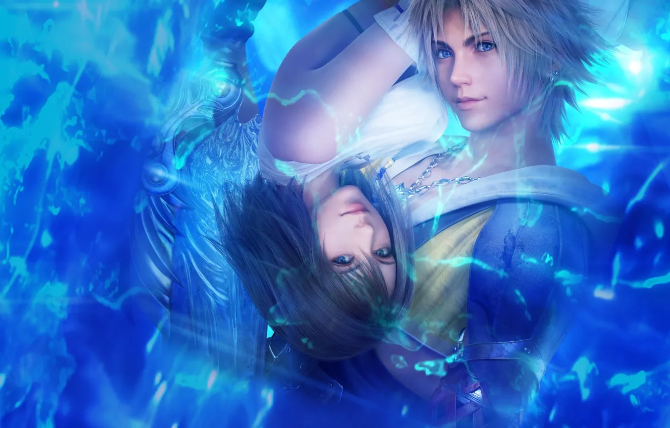 Фото обои Yuna, Финальная Фантазия Х, Tidus, Final Fantasy X