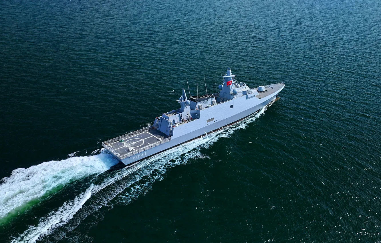 Фото обои корвет, ВМС Турции, TCG Akhisar