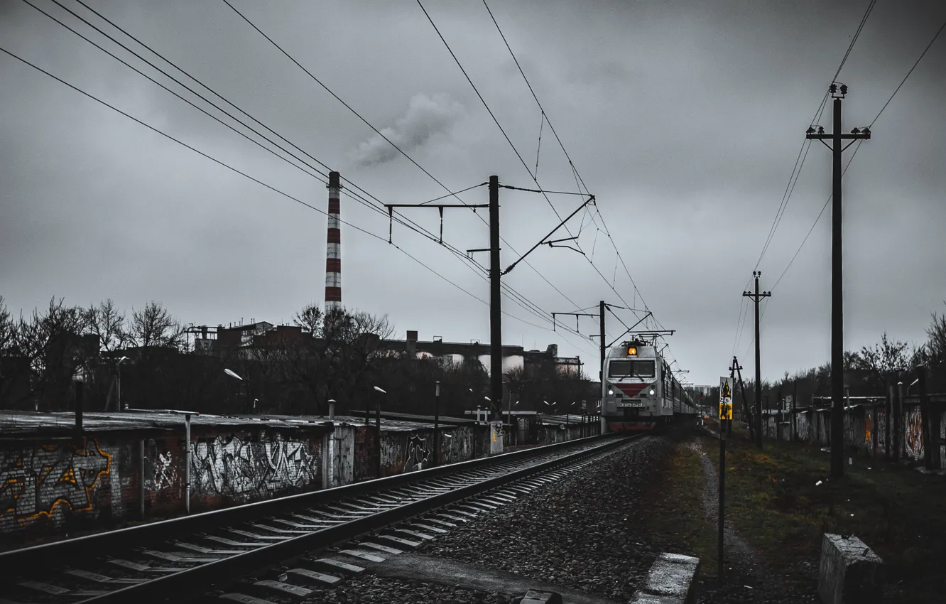 Фото обои rain, cloud, train, краснодар, krasnodar, darkart