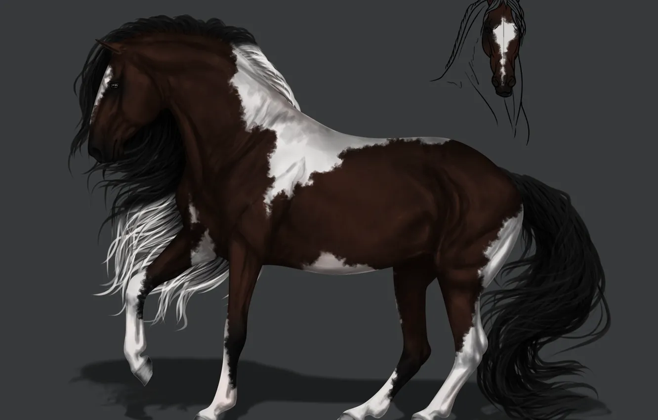 Фото обои конь, лошадь, арт