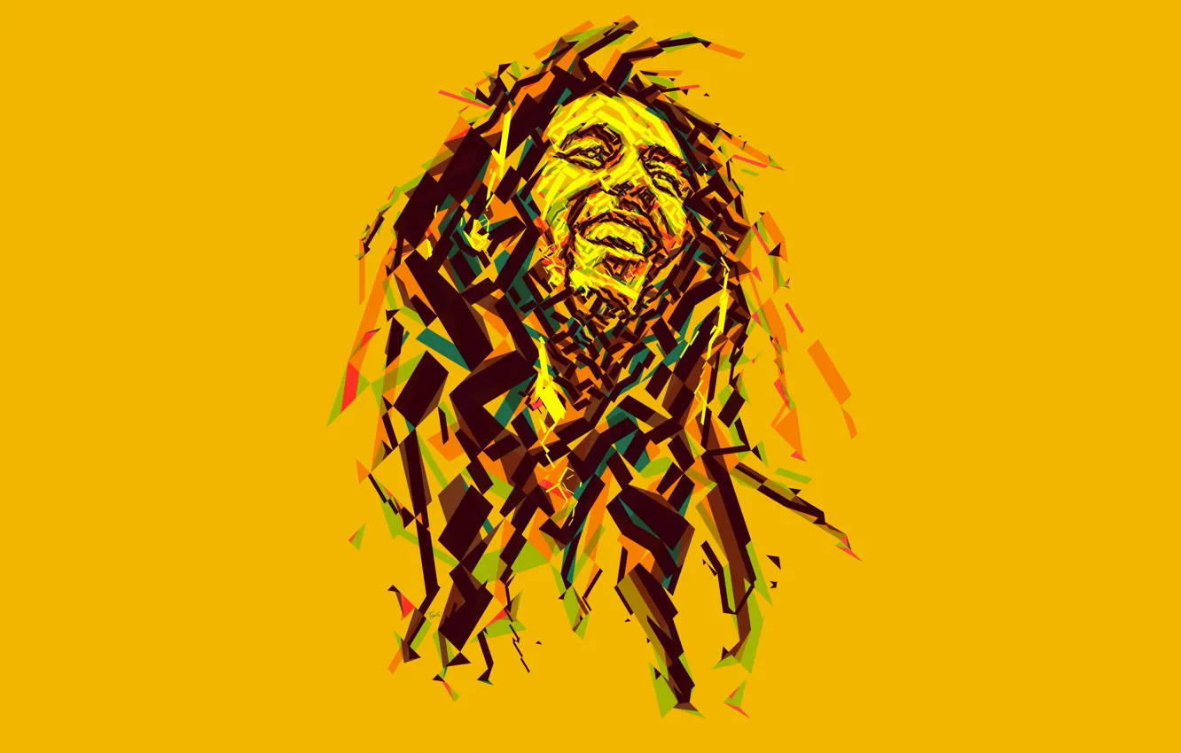 Фото обои музыка, Bob Marley, Боб Марли, регги, low poly