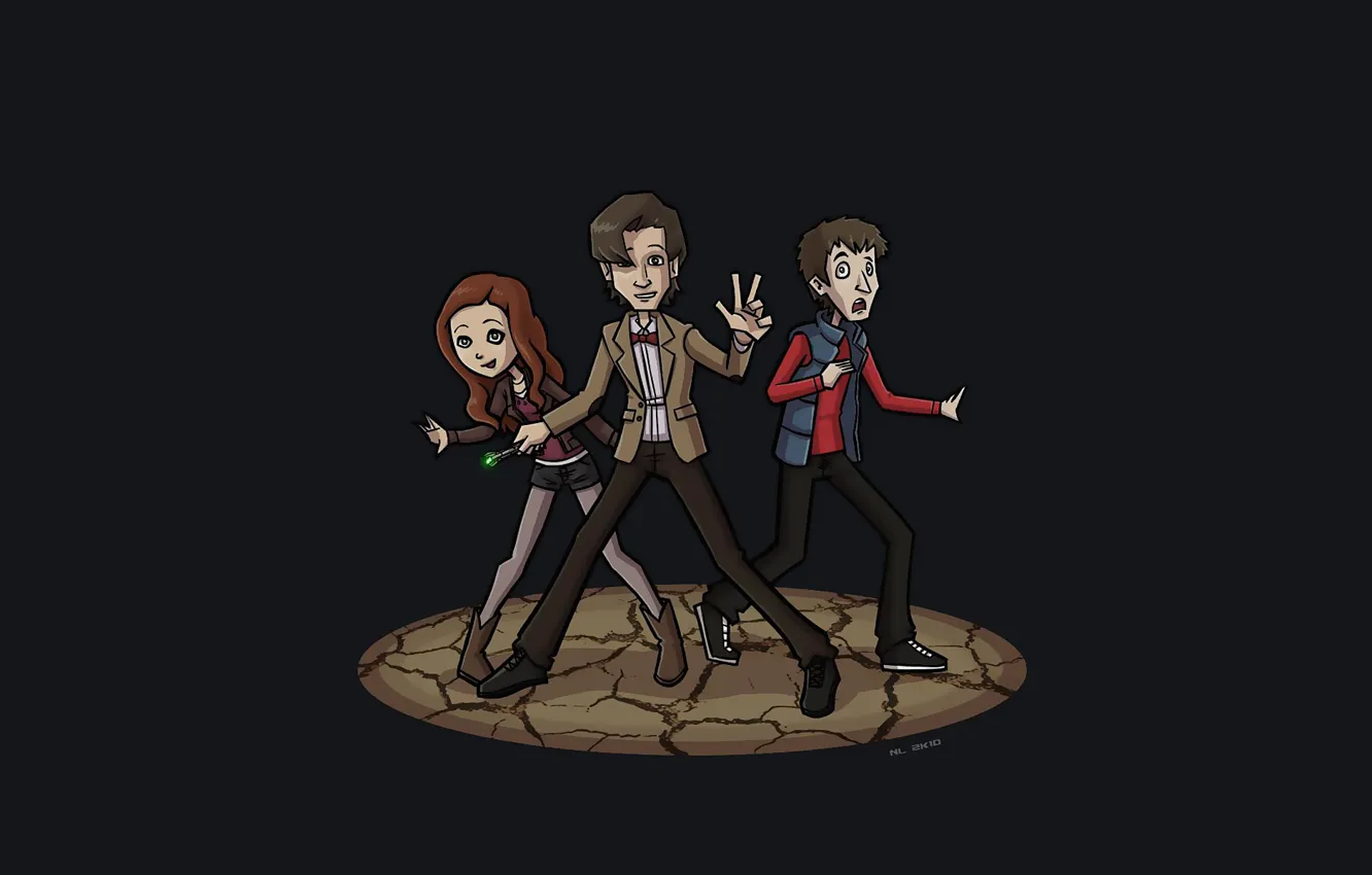 Фото обои девушка, фон, арт, Doctor Who, мужчины, Доктор Кто, Одиннадцатый Доктор, Amy Pond