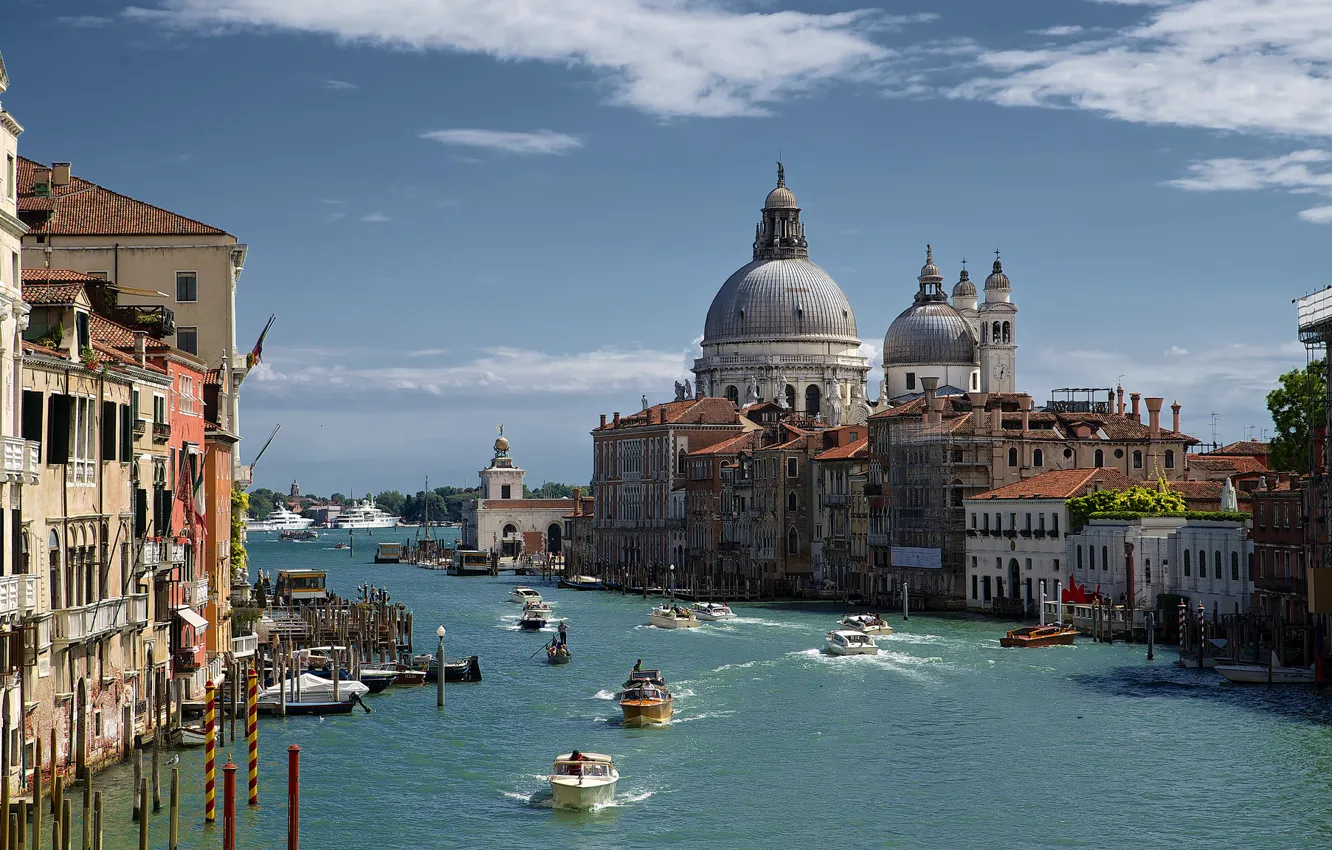 Фото обои лодки, Венеция, Canal Grande