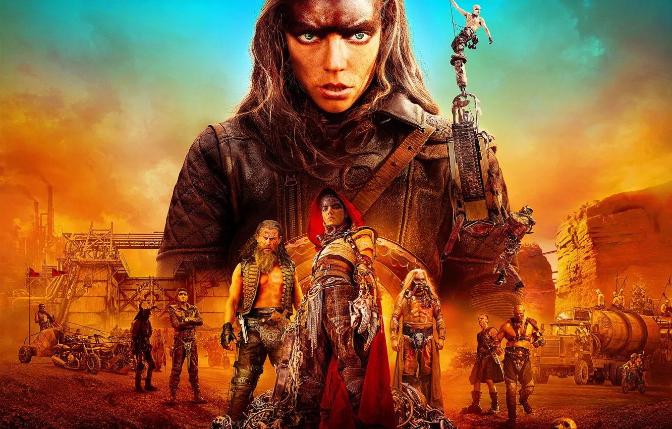 Фото обои Movies, Chris Hemsworth, Tom Hardy, Anya Taylor-Joy, 2024 Movies, Furiosa: A Mad Max Saga