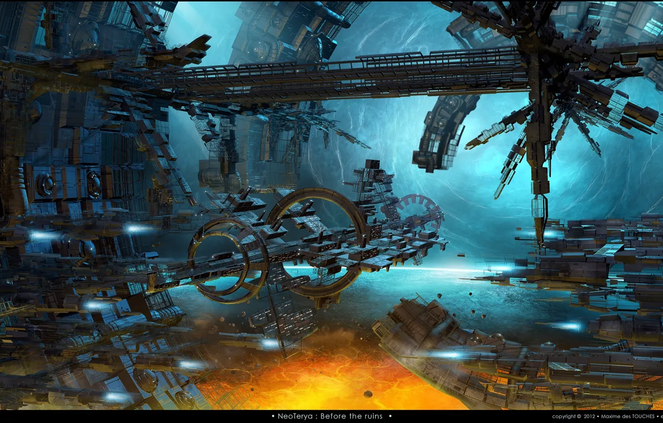 Фото обои spaceships, before the ruins, neoterya