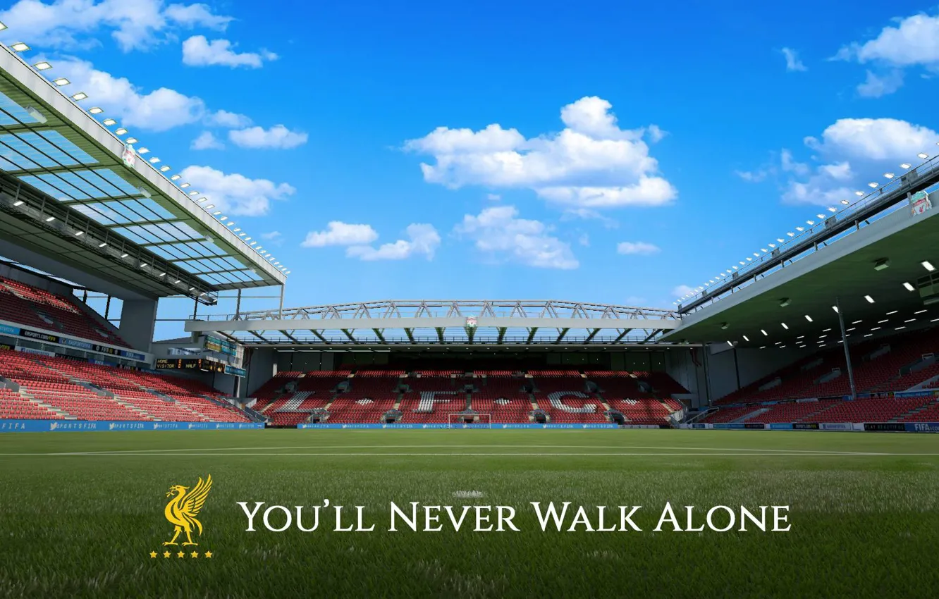 Фото обои wallpaper, sport, stadium, football, Liverpool FC, Anfield Road