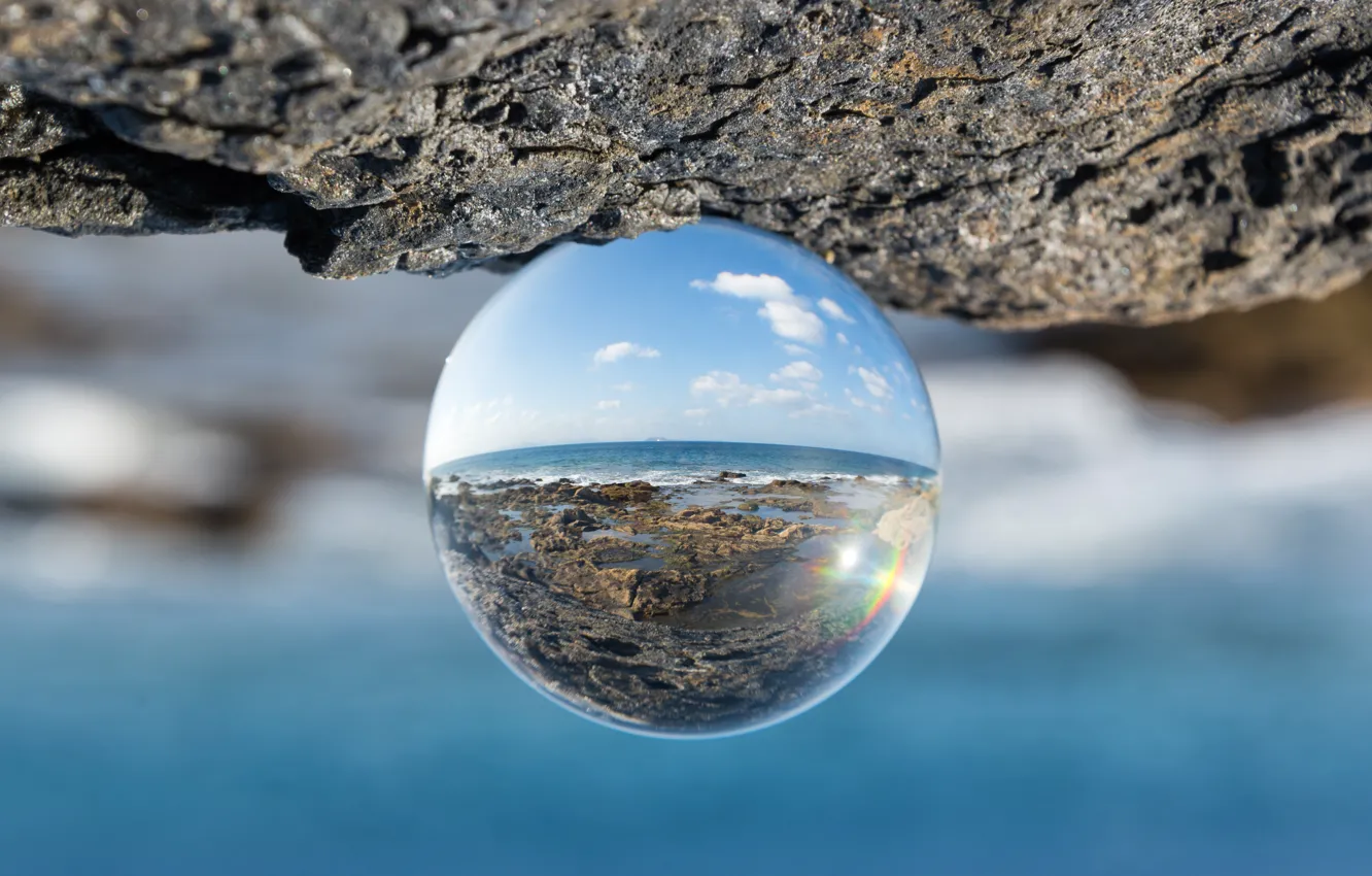 Фото обои glass, visual effect, glass ball