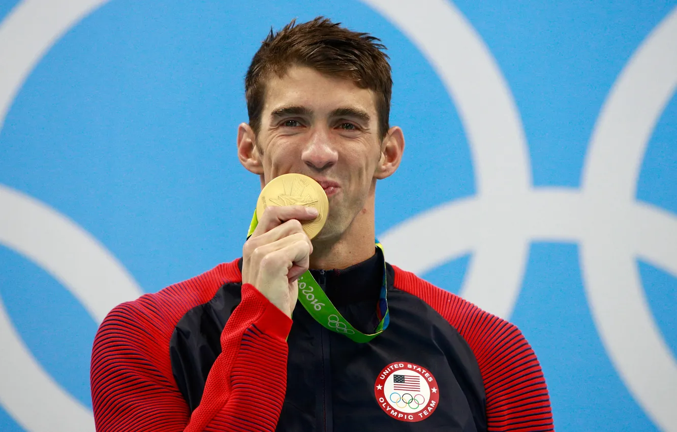 Фото обои пловец, Michael Phelps, Майкл Фэлпс, 23-кратный олимпийский чемпион