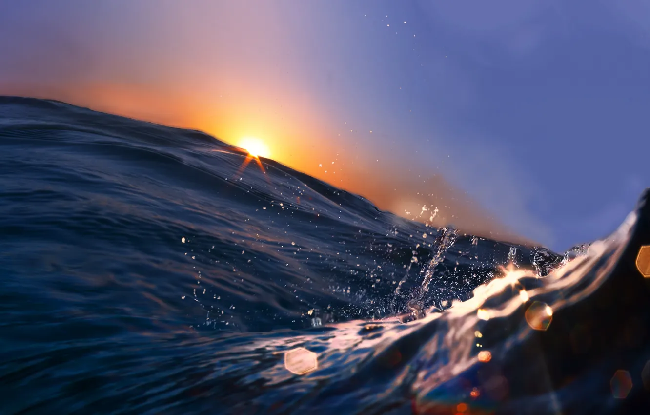 Фото обои вода, лучи, пейзаж, природа, океан, всплеск, ocean, landscape