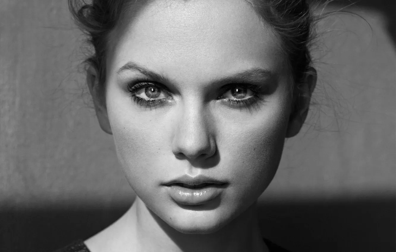 Фото обои девушка, портрет, черно-белое, певица, Taylor Swift, тэйлор свифт