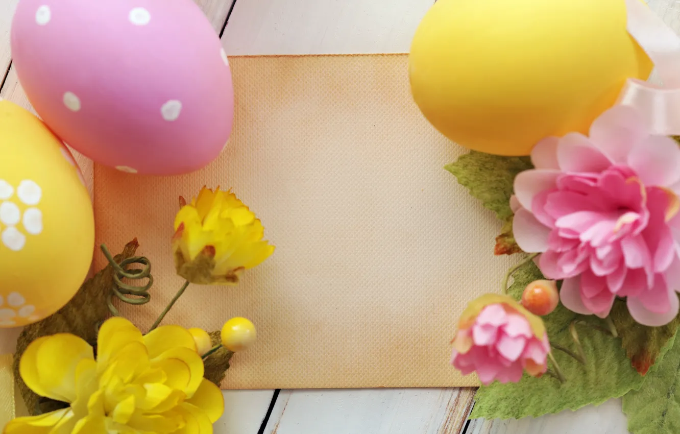 Фото обои цветы, яйца, пасха, Easter, весной