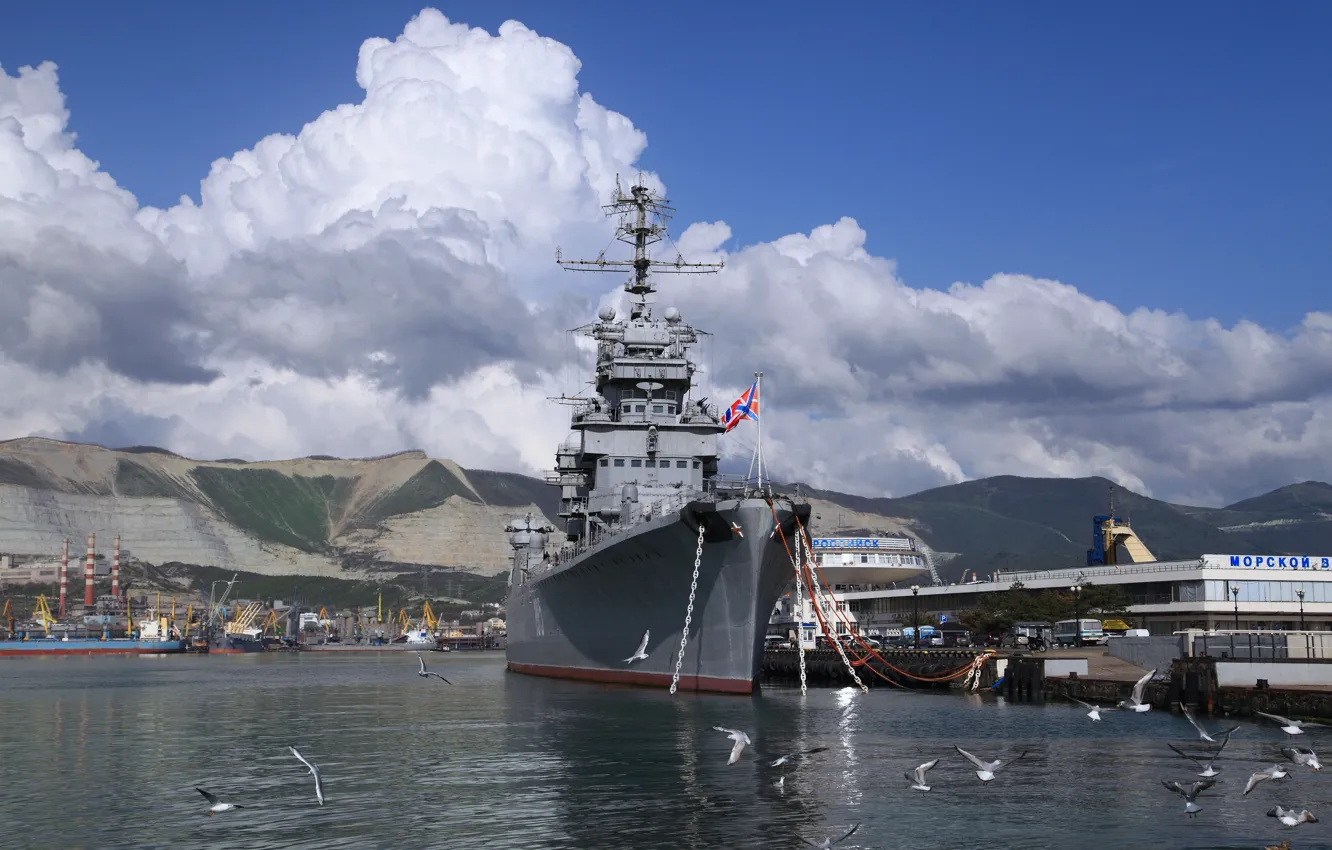 Фото обои крейсер, Легкий, Новороссийск, &quot;Михаил Кутузов&quot;, корабль-музей, артиллерийский, проект 68-бис