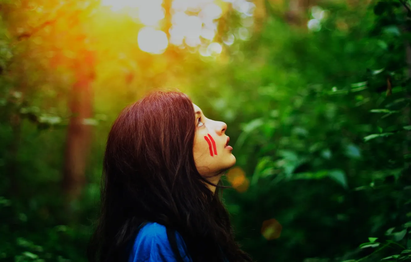 Фото обои девушка, брюнетка, профиль